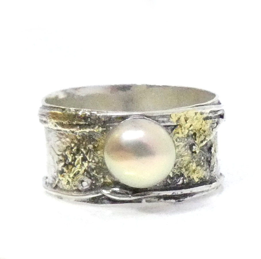 Silver and Fused Gold Ring